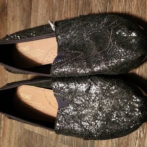 TOMS Sparkly Charcoal Flats - Size W7